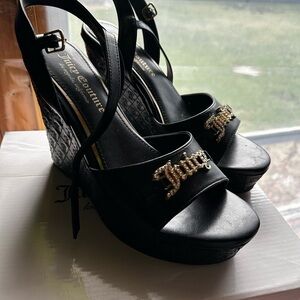 Juicy Couture Black Wedge Heels
